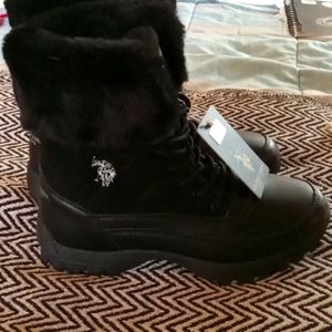 BRAND NEW W TAGS US POL0 FUR BLACK BOOTS! ORIGINALLY $60, SELLING FOR ONLY $30!